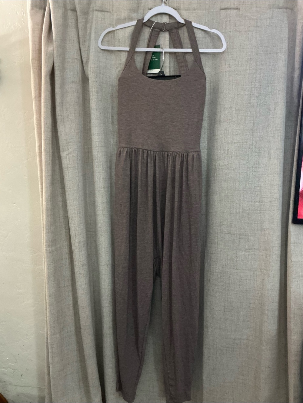 HALARA Taupe Halter easy peasy Jumpsuit